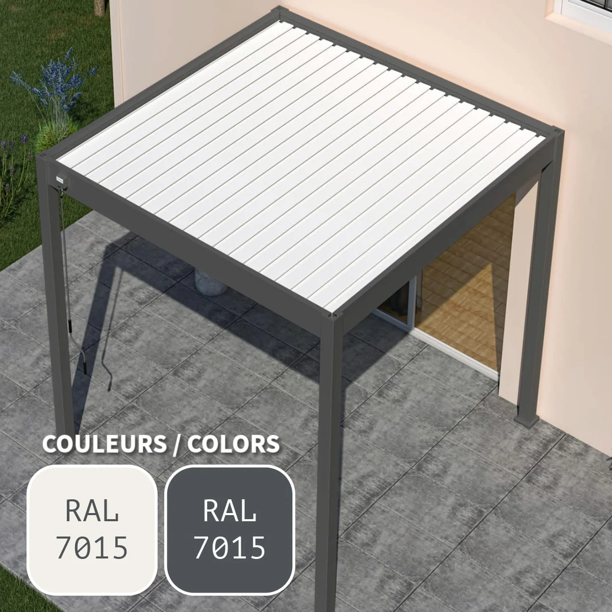 Bicolor Bioclimatic Pergola 10x10 ft (3x3 m) Manual Bicolor Bioclimatic Pergola 10x10 ft (3x3 m) Manual