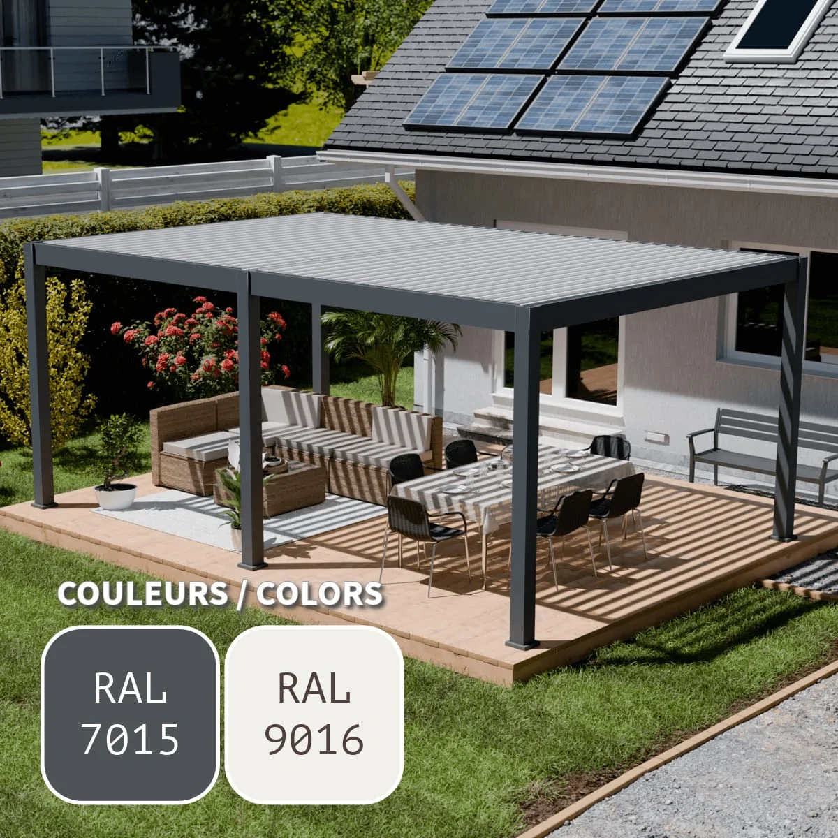 Two-tone bioclimatic pergola 4x6M (13x20ft) motorized Two-tone bioclimatic pergola 4x6M (13x20ft) motorized